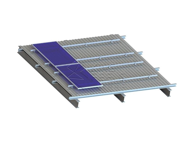 L-voet montage op dakdrager voor zonnepanelen